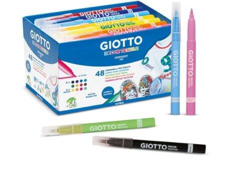 GIO DECOR TEXTILE PERMANENT INK 48PCS SCHOOL PACK-DR - Image 1