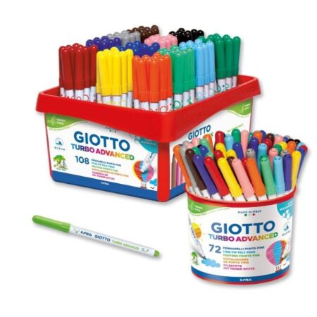 School Stationery Supplies DALER ROWNEY GIO TURBO ADVANCED FELT TIP PEN 108PCS SCHOOL PACK - Image 1