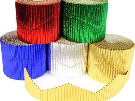 SCO CORRUGATED BORDER ROLL ZIG ZAG 57MMX10M METALLIC SILVER 1PC-DR - Image 1