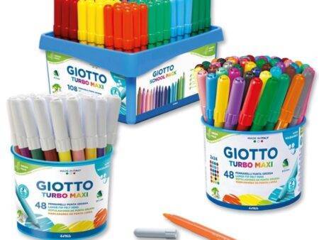 GIO TURBO MAXI FELT TIP PEN 108PCS SCHOOL PACK-DR - Image 1