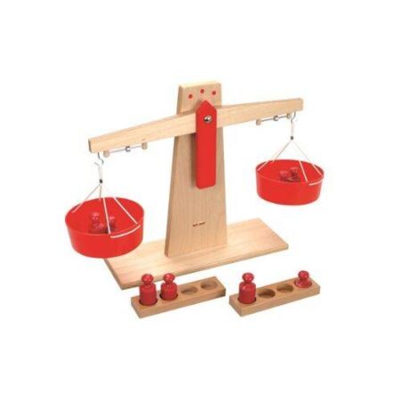 School Stationery Supplies Wooden Scales & Plastic Weights - Image 1