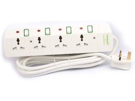 Terminator 4 Way Universal Power Extension Socket 5 Meter - Image 1
