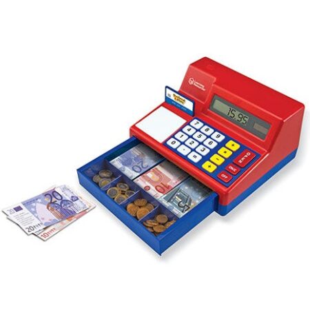 School Stationery Supplies Pretend & Play Calculator Cash Register with Euro Money - Image 1