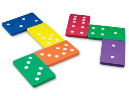 Learning Resources Jumbo Foam Dominoes, Jumbo Learning Dominoes, Foam Dominoes, Domino Games for Kids, Ages 5+ - Image 1