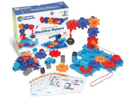 Learning Resources STEM Explorers Machine Makers, 50 Pieces, Ages 5+, STEM Toys, STEM Building Toys, STEM Kits, Engineering Toys, Build it Yourself Toys - Image 1