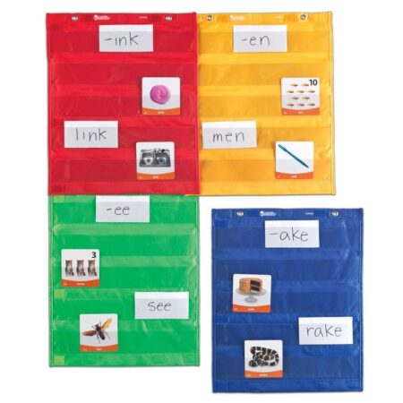 School Stationery Supplies Magnetic Pocket Chart Squares (Set of 4) - Image 1
