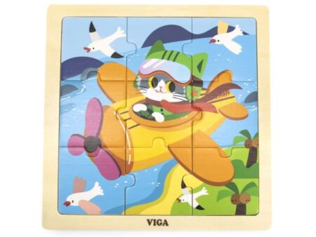 Wooden 9-Piece-Puzzle  - Plane - Image 1