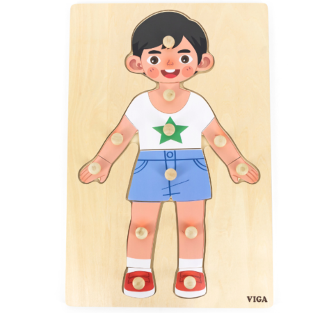 School Stationery Supplies Body Parts Puzzle-Boy 12pcs - Image 1