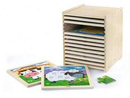 9-Piece-Puzzle - 12pcs Set w/Storage Shelf - Image 1