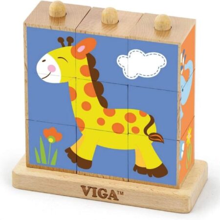 Stacking Cube Puzzle - Wild Animals - Image 1