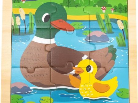 Wooden 9-Piece-Puzzle  - Duck - Image 1