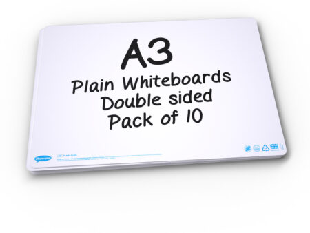 Pack 10 Show-me A3 Plain / Plain Drywipe Boards