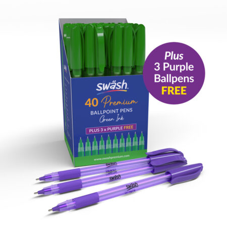 School Stationery Supplies Green Triangular Ballpoint Pens - Image 1