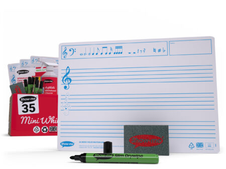 A4 Music Ruled Drywipe Boards - Image 1