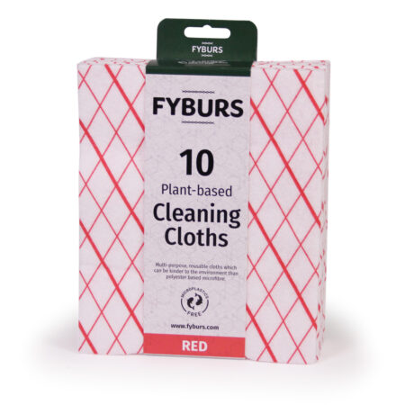 School Stationery Supplies FYBURS Plant-based Cleaning Cloths - Red - Pack of 10 - Image 1