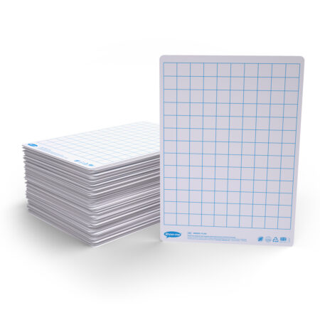 School Stationery Supplies Pack of 100 x A4 20mm Gridded/Plain whiteboards - Image 1