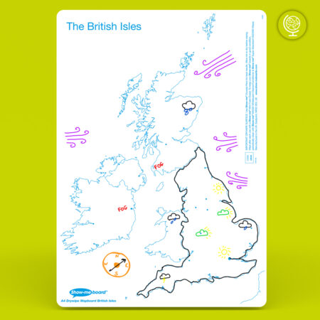 School Stationery Supplies A4 UK Map Drywipe Boards - Image 1