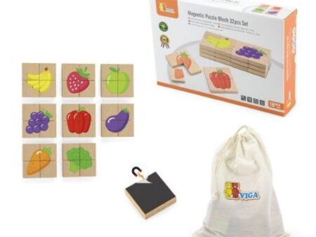 Magnetic Puzzle Block  - 32pcs Set Fruits - Image 1