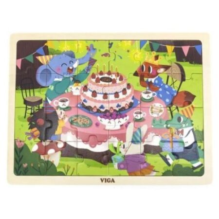 School Stationery Supplies 24-Piece Wooden Jigsaw Puzzle - Birthday Party - Image 1