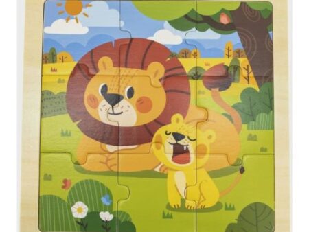 Wooden 9-Piece-Puzzle  - Lion - Image 1