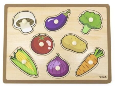 Wooden Knob Puzzle - Vegetables - Image 1