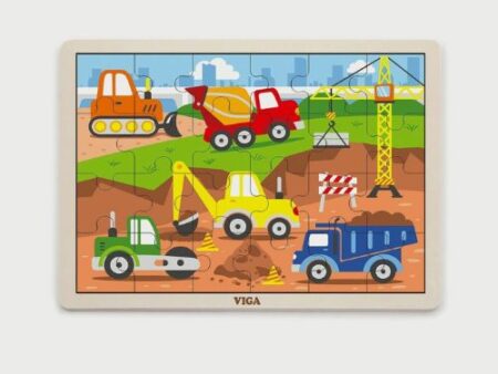 24 Pcs Puzzle - Construction Vehicles - Image 1