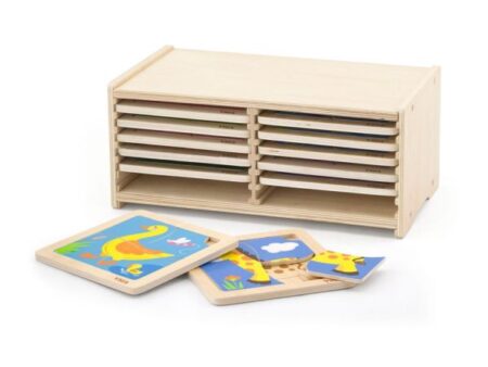 Montessori Puzzle 12pcs Set with Storage Shelf - Image 1