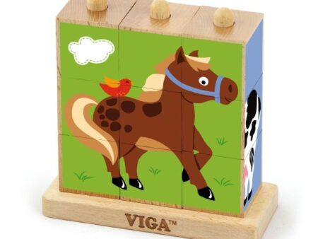 Stacking Cube Puzzle - Farm Animals - Image 1