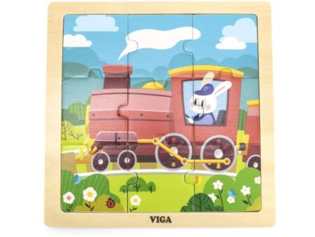 Wooden 9-Piece-Puzzle  - Train - Image 1