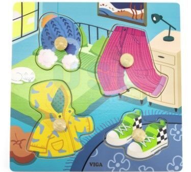 Wooden Knob Puzzle - Clothes - Image 1