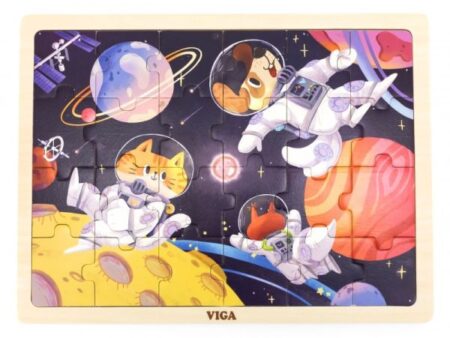 24-Piece Wooden Jigsaw Puzzle - Space Adventure - Image 1