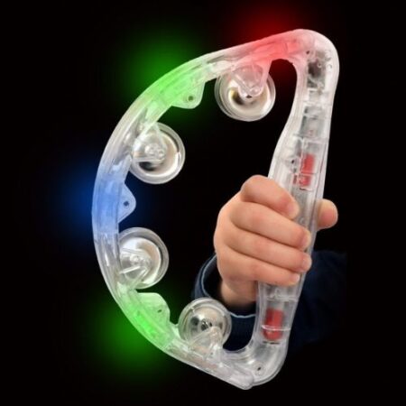 Large Light up Tambourine (battery operated - included) - Image 1