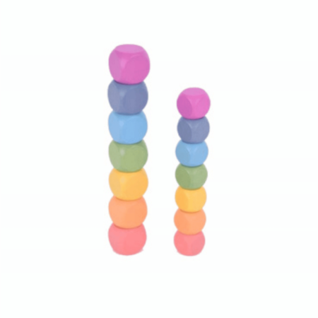 School Stationery Supplies Rainbow Wooden Cubes-EYR - Image 1