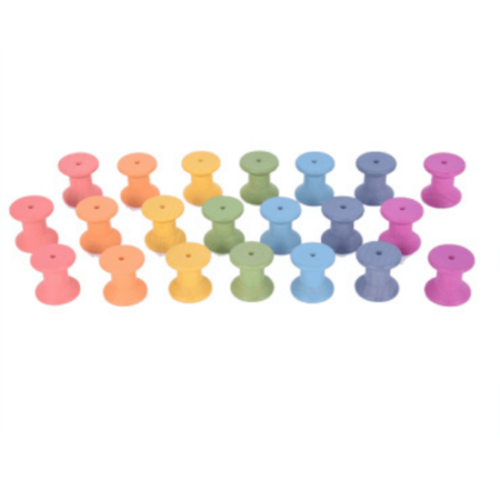 Rainbow Wooden Spools-EYR - Image 1