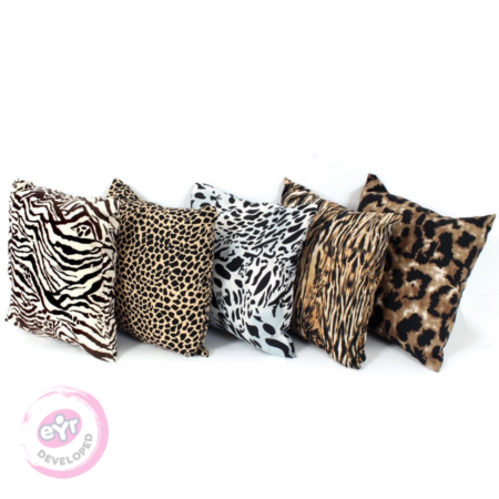 School Stationery Supplies Pack Of 5 Animal Print Cushions-EYR - Image 1