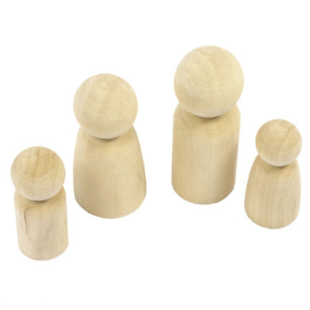 School Stationery Supplies Wooden Peg Doll Family-EYR - Image 1