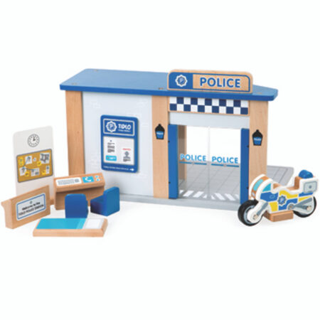 School Stationery Supplies Wooden City Police Station-EYR - Image 1