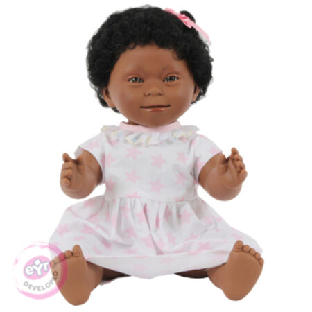 Black Doll With Down's Syndrome, Girl With Black Hair-EYR - Image 1