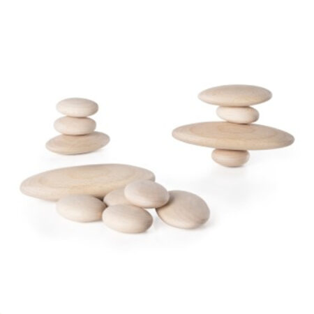 School Stationery Supplies Wood Stackers River Stones-EYR - Image 1