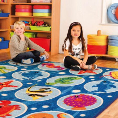 School Stationery Supplies Under The Sea Rectangular Placement Carpet-EYR - Image 1