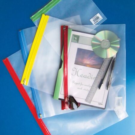 School Stationery Supplies A4 Zip Up Wallets Pack Of 25-EYR - Image 1