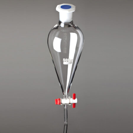 School Stationery Supplies Labware : Separating Funnel With Glass Stopcock And PP Stopper Squibb Shape 250Ml 29/32 - Image 1