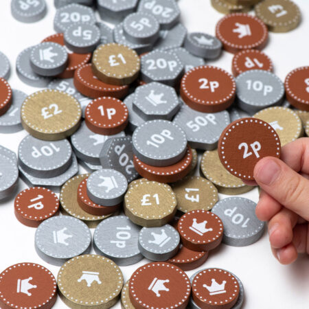 School Stationery Supplies Wooden Play Money - Image 1
