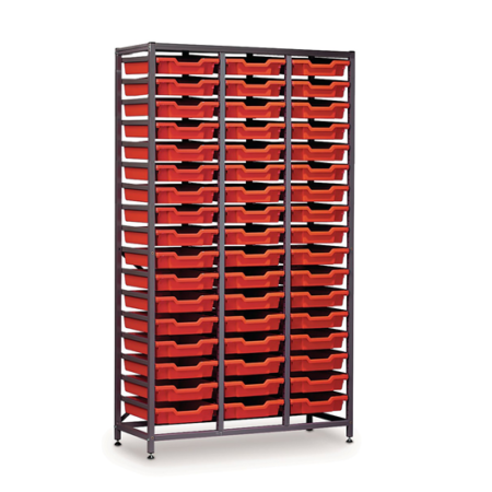 School Stationery Supplies Furniture : Trolley With Gratnells Treble Column Tall Frame - 1850Mm - Image 1