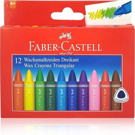 Faber-Castell Triangular Wax Crayons 12 Color 90mm - Image 1