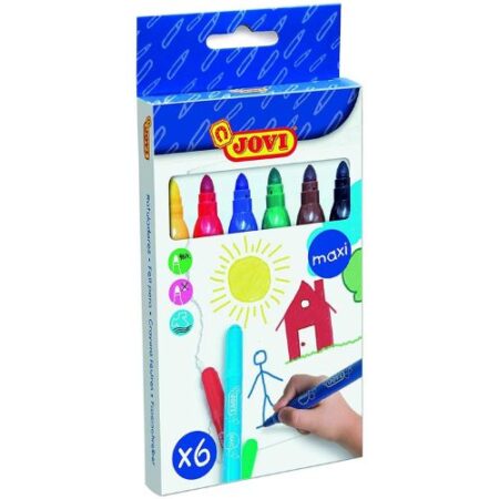 School Stationery Supplies Jovi Maxi Felt Pens 6 Colour - Image 1