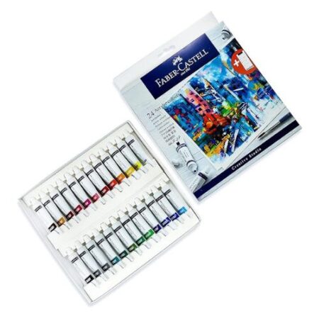 Faber-Castell  Acrylic  Colors Set Of 24 X 9 Ml Tubes In A Cardboard Pack