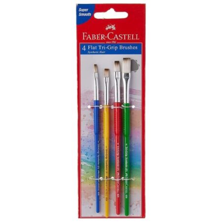 FC Synthetic Hair Brush Flat 4 Pc (1,2,4,6) - Image 1