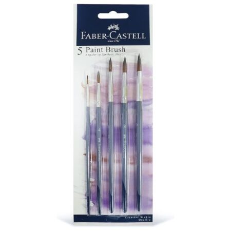 Faber-Castell Synthetic Round Brushes Asstd Blister Set Of 5