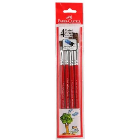 Faber-Castell Pony Hair Brush Flat 4 Pc (1,2,4,6) - Image 1